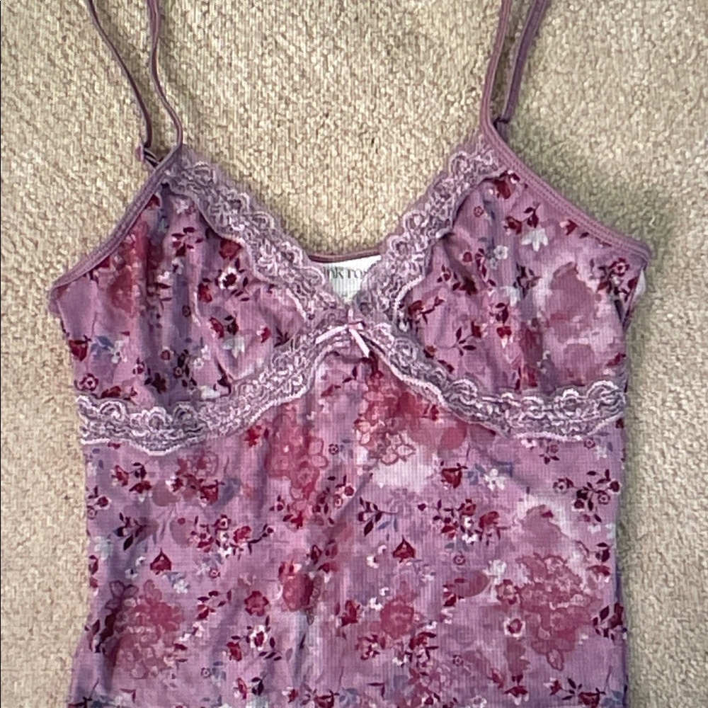 Pink Rose Mauve Ribbed Cami